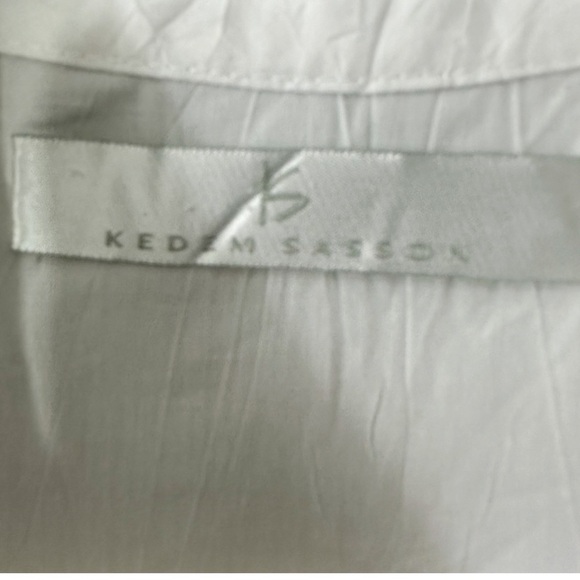 Kedem Sasson White Cotton Crushed Tunic Shirt Lagenlook - Picture 3 of 6